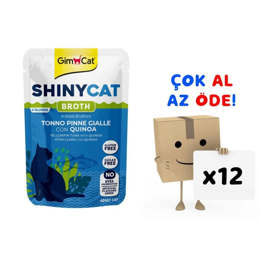 Gimcat Shinycat Yellowfin Tuna Sarı Yüzgeçli Tonlu Pouch Mama 70 gr 12'li Paket
