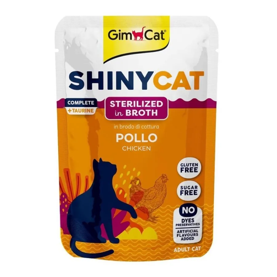 Gimcat Shinycat Pouch Sterilized Kısırlaştırılmış Tavuklu Kedi Yaş Maması 70 Gr