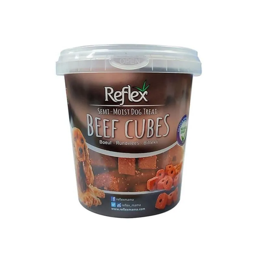 Reflex Biftekli Küp Şeklinde Yumuşak Köpek Ödül Maması 500 Gr