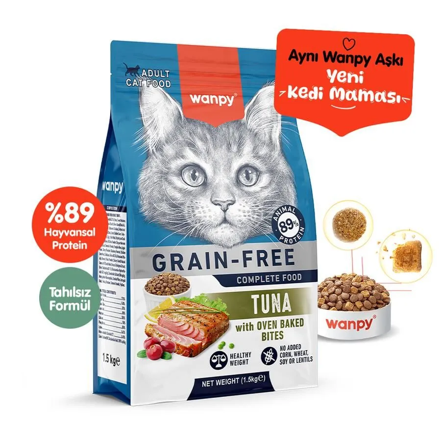 Wanpy Tahılsız Ton Balıklı Yetişkin Kedi Maması 1,5 Kg