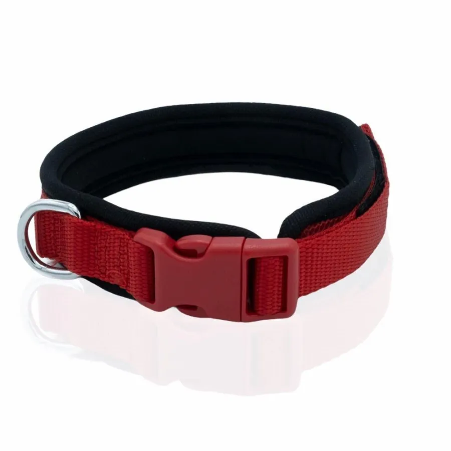 Doggie Havalı Dokumadan El Yapımı Köpek Boyun Tasması 2,5x40-50cm - Kırmızı
