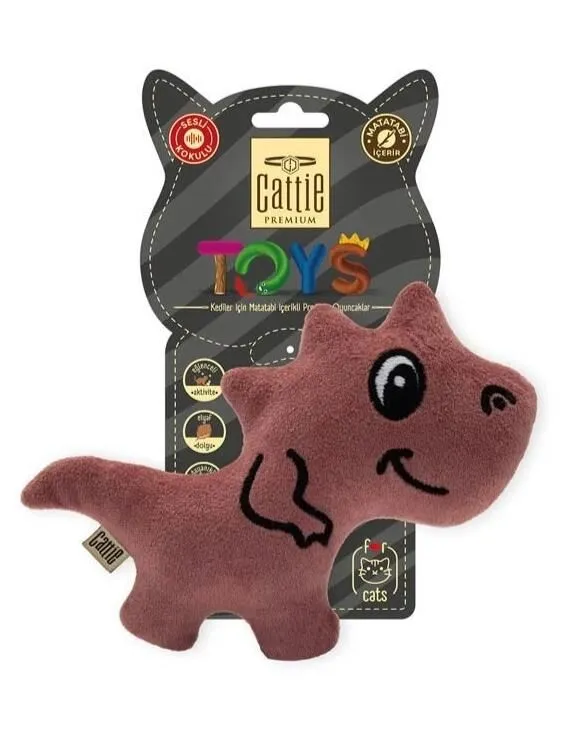 Cattie Matatabi İçerikli Kedi Oyuncağı Peluş Trex 15Cm