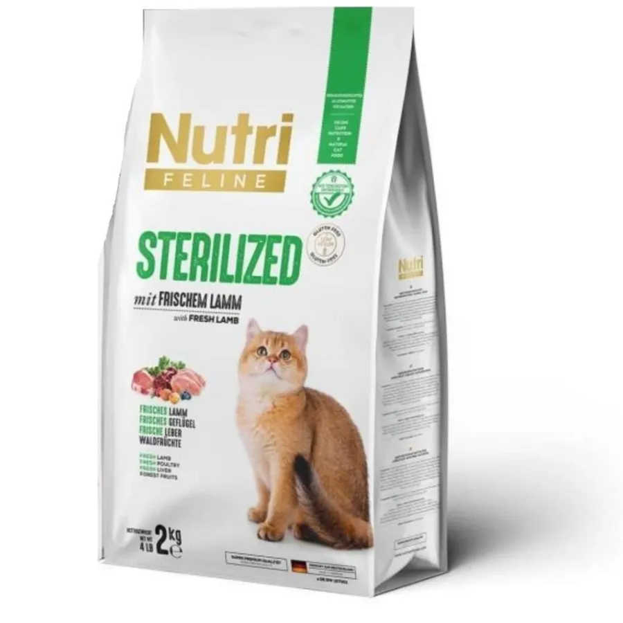 Nutri Feline Kısırlaştırılmış Kuzulu Kedi Maması 2 Kg
