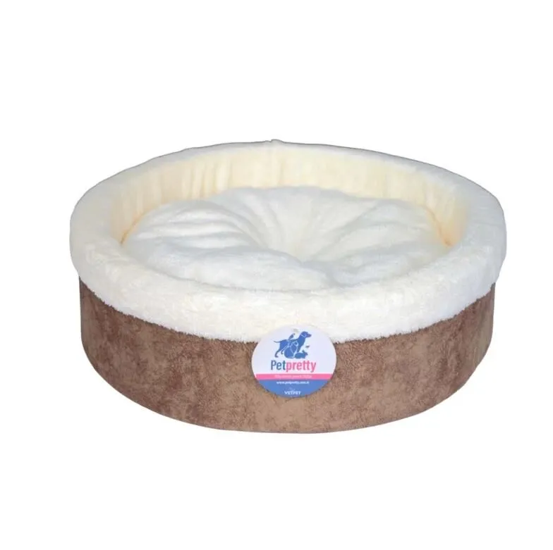 PetPretty Spesiyal Simit Köpek Yatağı 46 Cm Bej