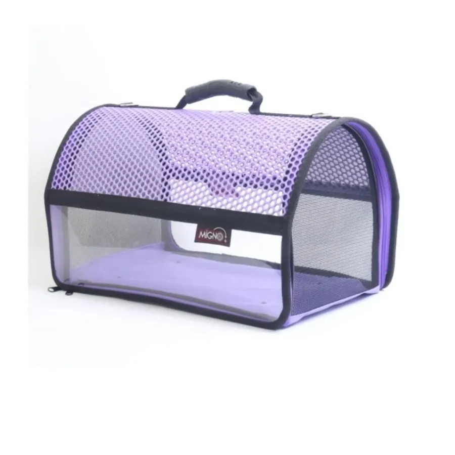 MİGNO FLYBAG Şeffaf Fileli Kedi Köpek Taşıma Çantası - Mor