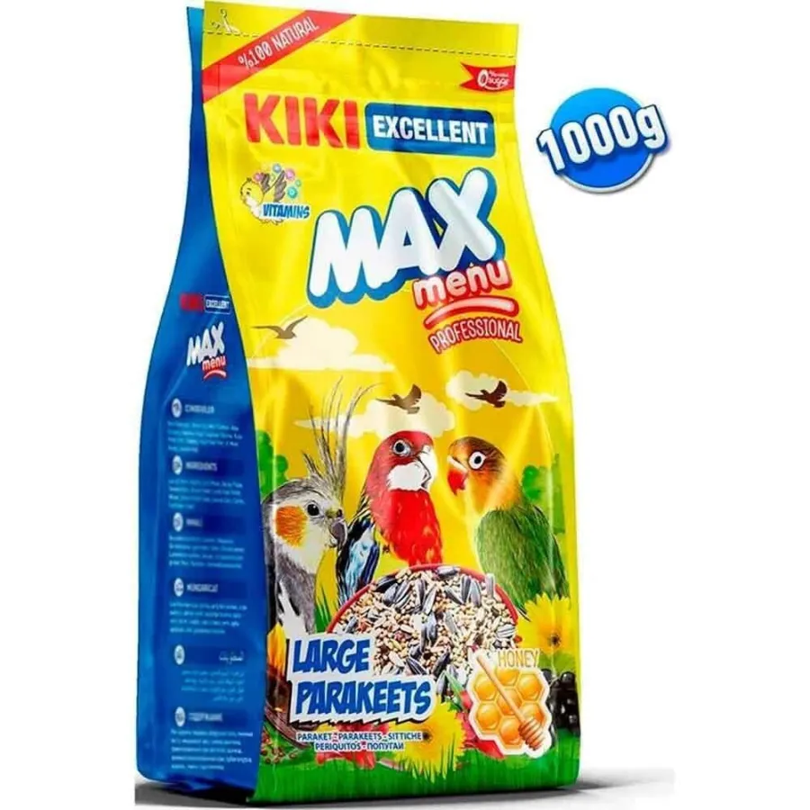 Kiki Excellent Kuş Max Menu Büyük Paraket Yemi 1000 Gr