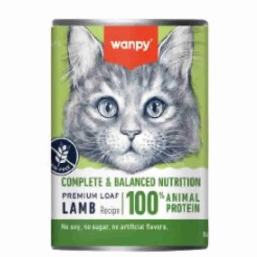 Wanpy Tahılsız %100 Gerçek Et Kuzulu Kedi Konservesi 375 gr