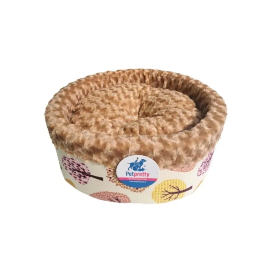 Petpretty Spesiyal Peluş Simit Yatak Açık Kahve 50x50x15 Cm