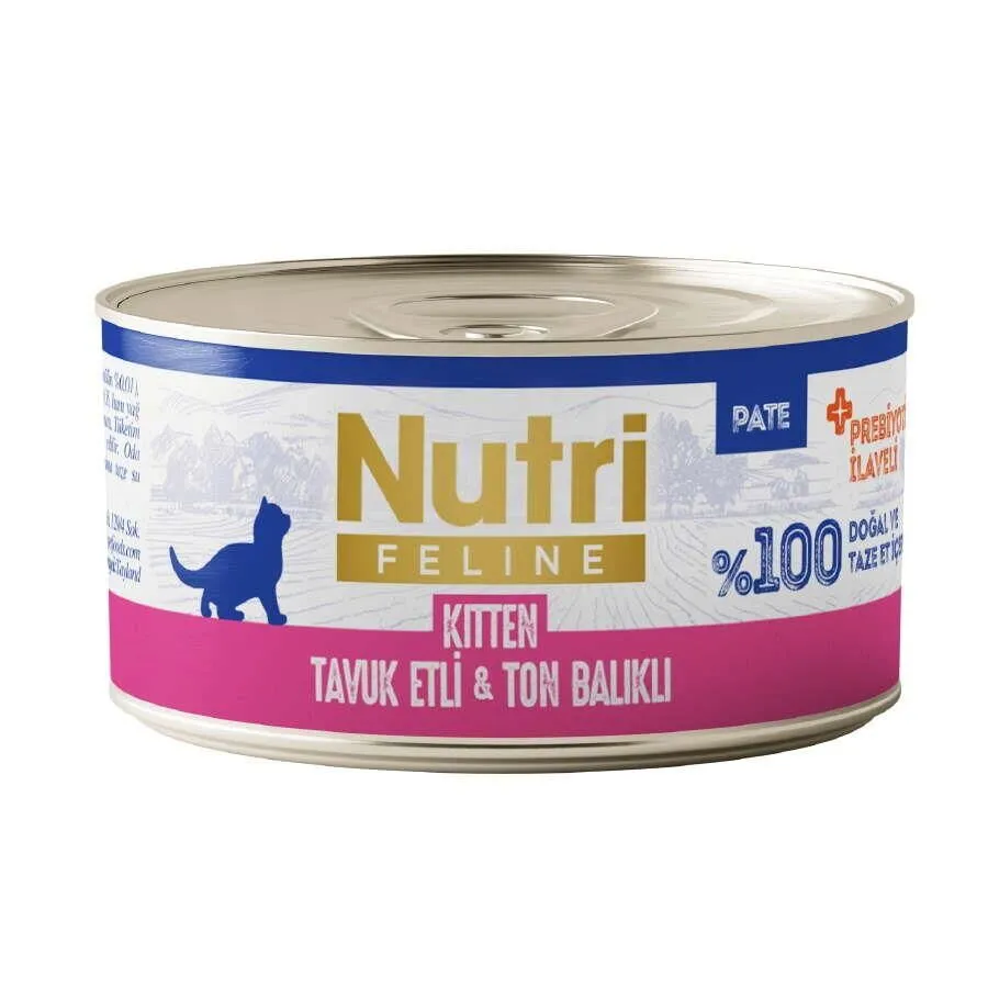 Nutri Feline Kitten Tavuk Etli ve Ton Balıklı Tahılsız Yavru Kedi Konservesi 70 Gr