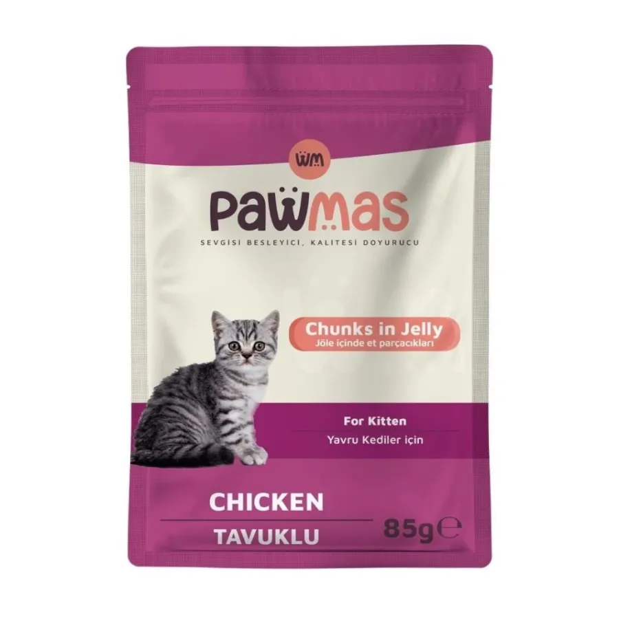 Pawmas Tavuklu Yavru Kedi Yaş Maması 85 Gr