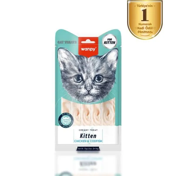 Wanpy Tavuklu - Morinalı Yavru Kedi Krema Ödülü 5×14 Gr