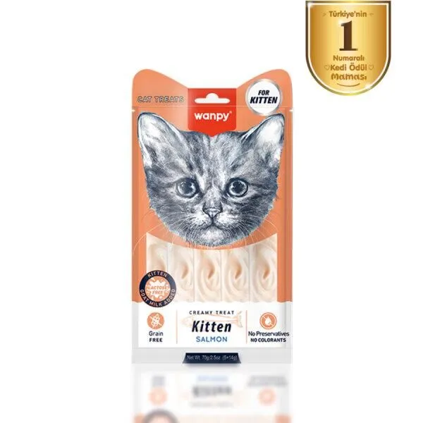 Wanpy Somonlu Yavru Kedi Krema Ödülü 5x14 Gr