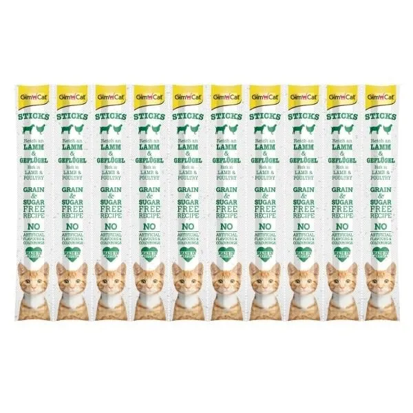 GimCat Sticks Kuzu ve Tavuklu Tavuk Etli Kedi Ödül Çubugu 50 Gr