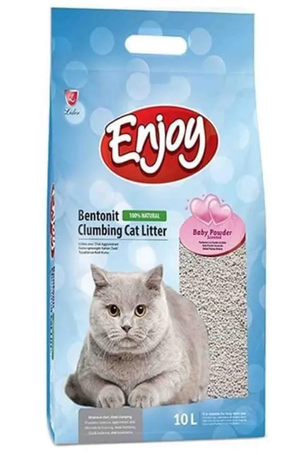 Enjoy Bebek Pudralı  Kedi Kumu 10 Lt (İnce)