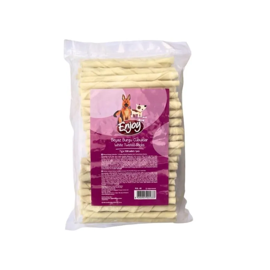 Enjoy Beyaz Burgu Çubuk Kemik 7 Gr x 100 adet
