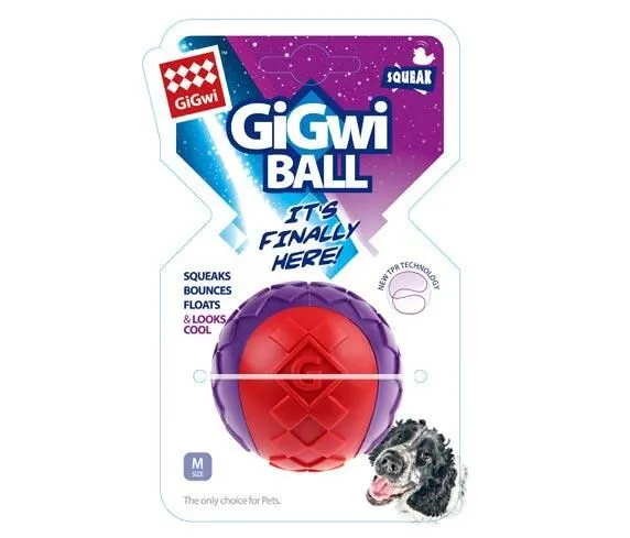 Gigwi Ball Sert Top 6 Cm Kırmızı Mor Köpek Oyuncağı