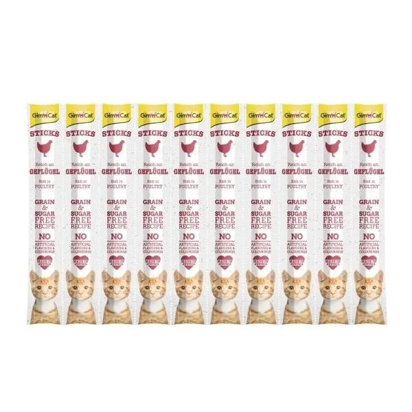 GimCat Sticks Kümes Hayvanlı Kedi Ödül Çubuğu 50gr (10'lu)