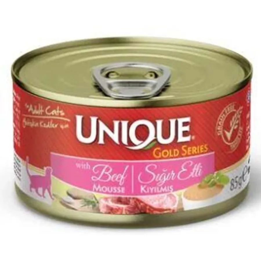 Unique Gold Series Sığır Etli Konserve Yaş Kedi Maması 85 Gr