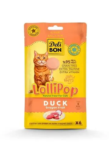 Delibon Ördekli Lolipop Kedi Ödül Maması 6 Lı