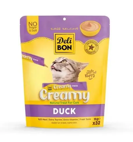 Delibon Creamy Ördekli Sıvı Kedi Ödül Maması 32x15gr