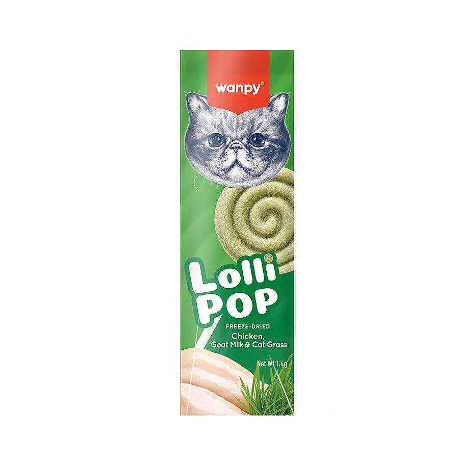 Wanpy LolliPop Dondurularak Kurutulmuş Kedi Otlu Lolipop Kedi Ödülü 1,4gr (10'lu)