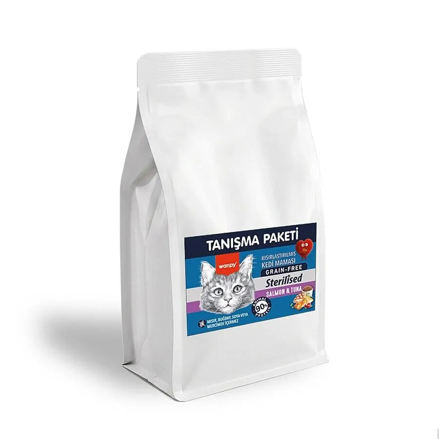 Wanpy Tahılsız Somon&Tuna Kısırlaştırılmış Kedi Maması 500 gr