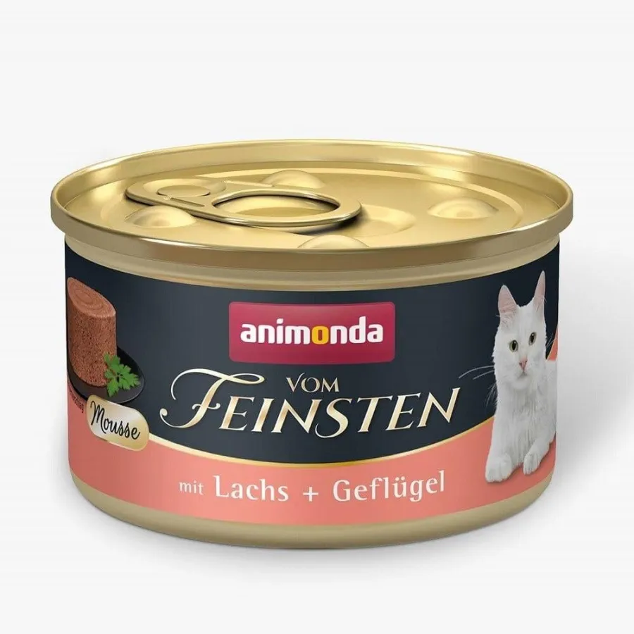 Animonda Vom Feinsten Somonlu ve Kümes Hayvanlı Yetişkin Kedi Konservesi 85 gr