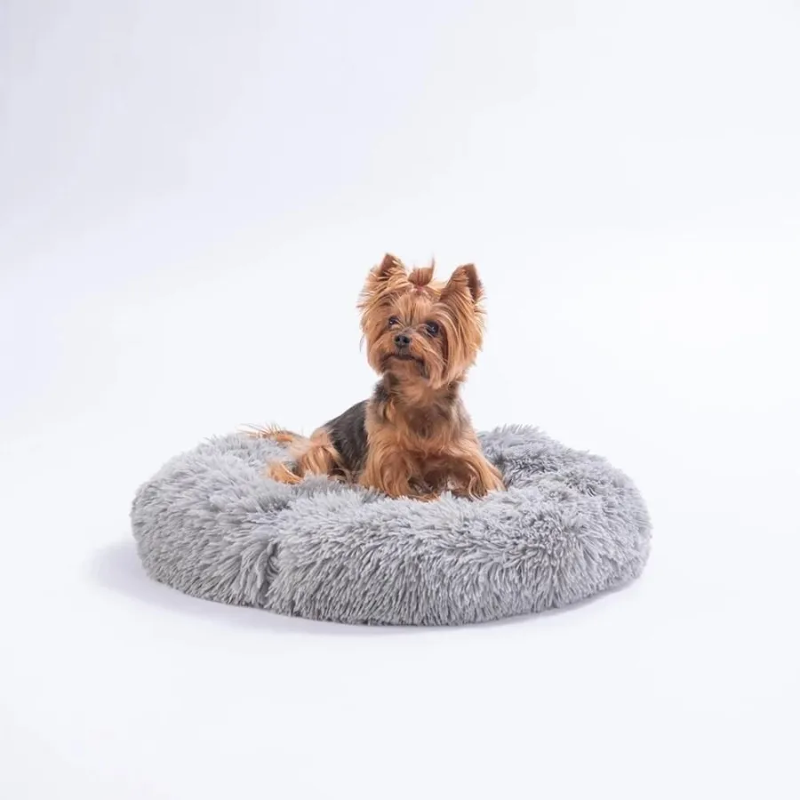 Pawstar Donut Kedi Köpek Yatağı Gri (Small) 45 Cm
