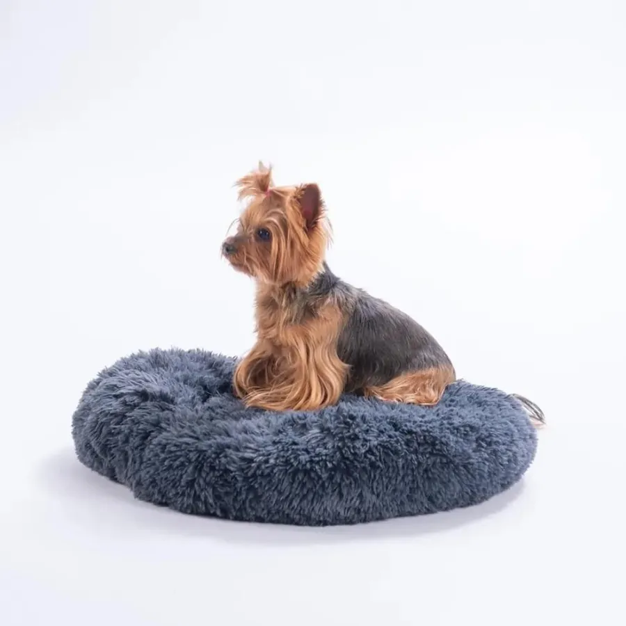 Pawstar Donut Kedi Köpek Yatağı Antrasit ( Medium ) 55Cm