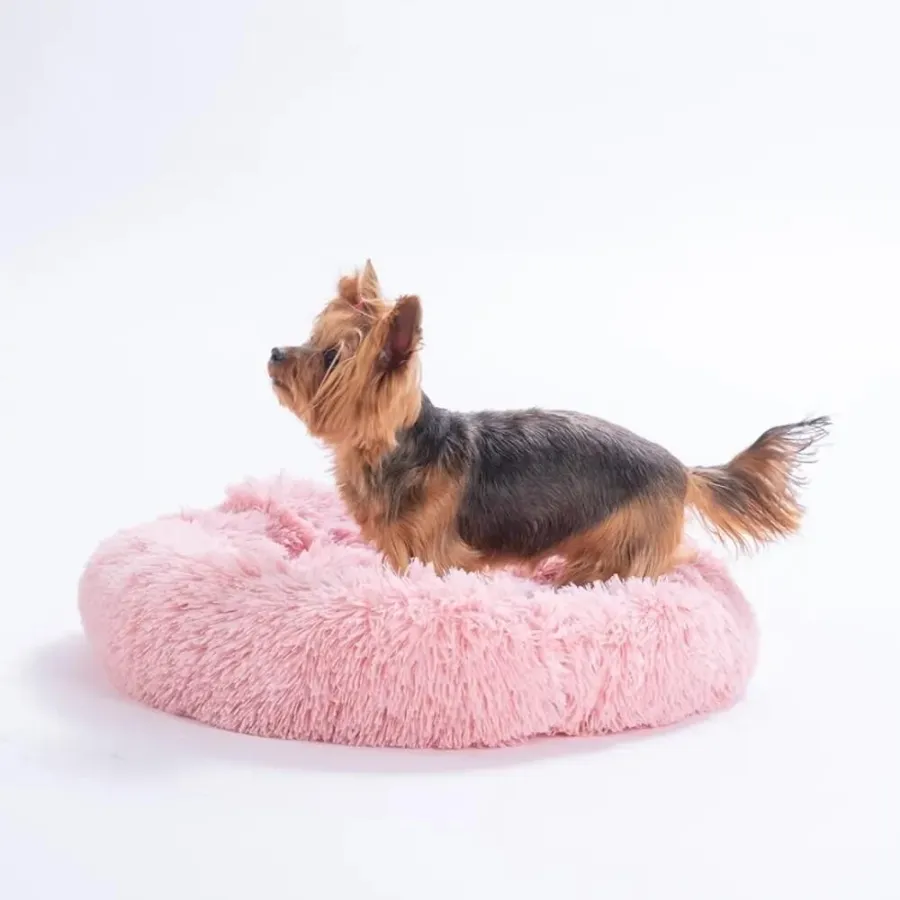 Pawstar Donut Kedi Köpek Yatağı Pembe ( Medium ) 55Cm