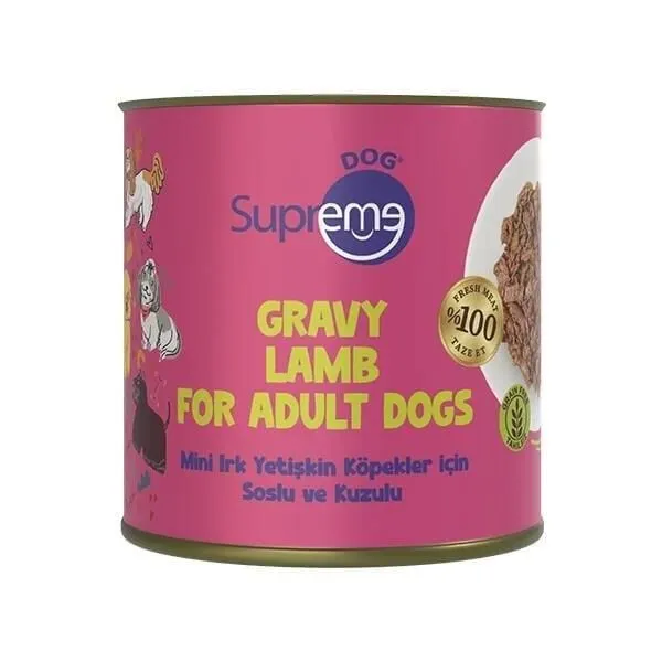 Supreme Dog Soslu Ve Kuzulu Mini Irk Yetişkin Köpek Konservesi 200 Gr