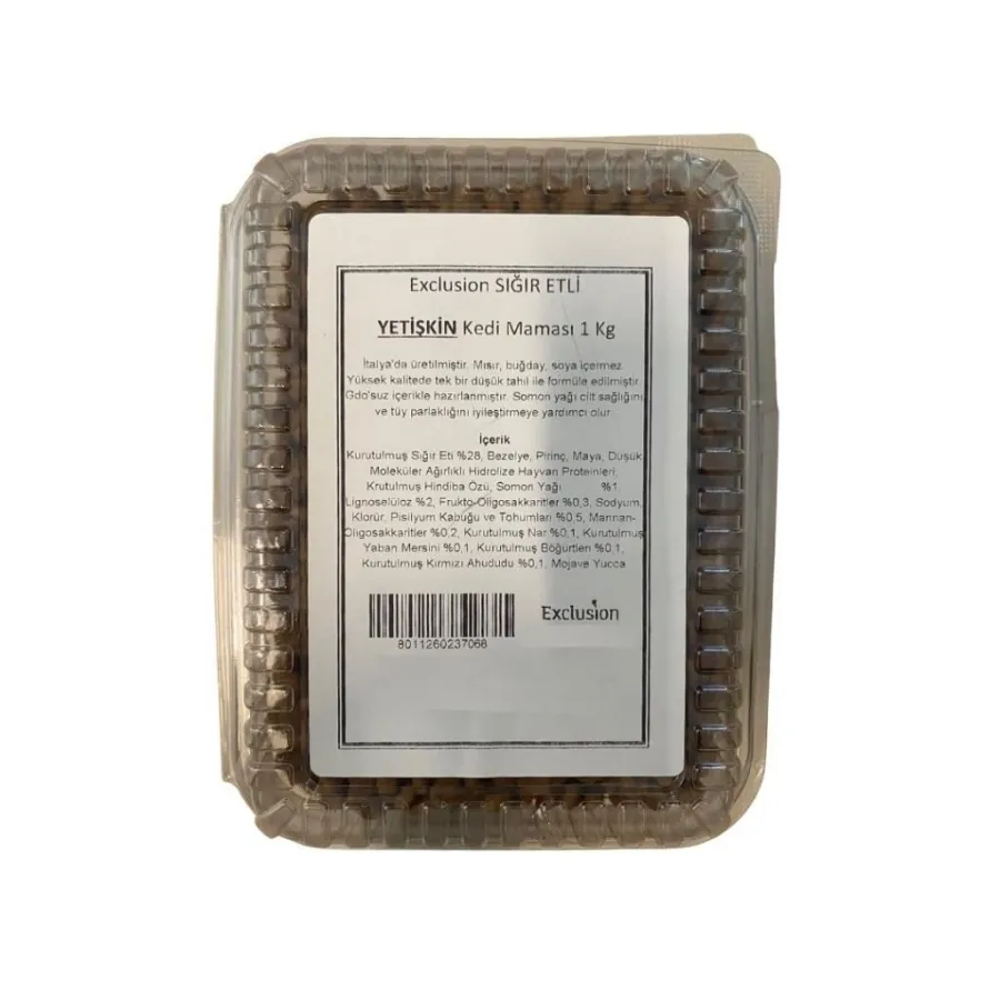 Exclusion SIĞIR ETLİ Yetişkin Kedi Maması 1 Kg (AÇIK MAMA)
