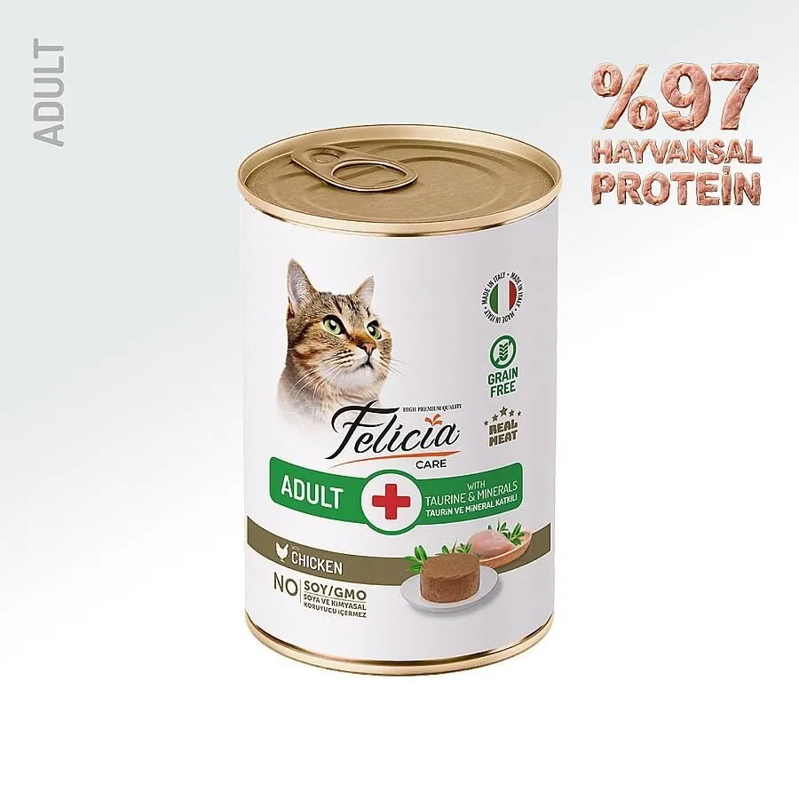 Felicia Tahılsız Yetişkin Tavuklu Kedi Konservesi 400 Gr