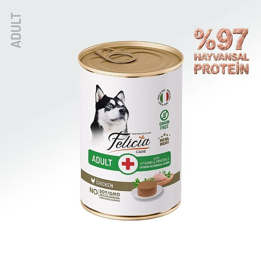 Felicia Tahılsız Tavuklu Yetişkin Köpek Konservesi 400 Gr