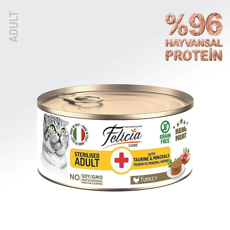 Felicia Hindili Ezme Kısırlaştırılmış Yetişkin Kedi Konservesi 85 GR