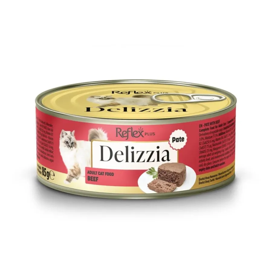 Reflex Plus Delizzia Kıyılmış Dana Etli Yetişkin Kedi Konservesi 85 gr