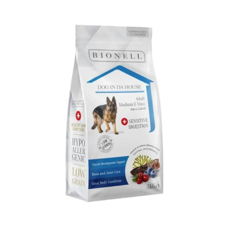 Bionell  Orta ve Büyük Irk Kuzu Etli Yetişkin Köpek Maması  3 kg