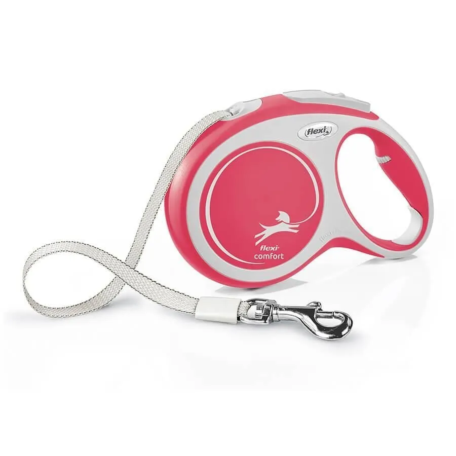 Flexi New Comfort Otomatik Şerit Köpek Gezdirme Kayışı 5m Small Kırmızı
