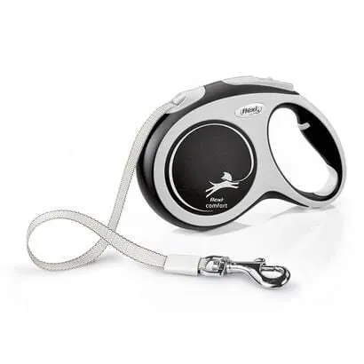 Flexi New Comfort Otomatik Şerit Köpek Gezdirme Kayışı 5m Medium Siyah