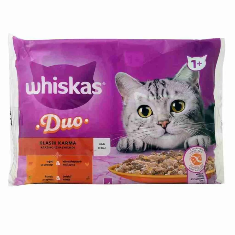 Whiskas Duo Klasik Karma Lezzetler Kedi Yaş Maması 4x85 Gr