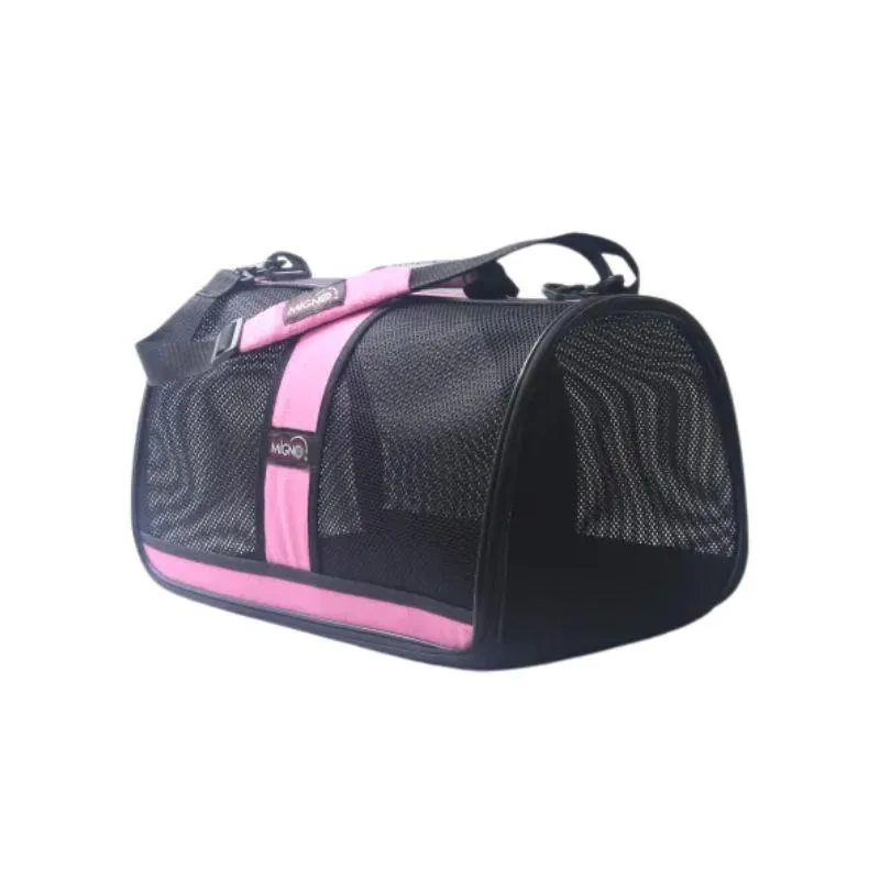 Migno Flybag Safir Fileli Model Kedi Köpek Taşıma - Düz Pembe