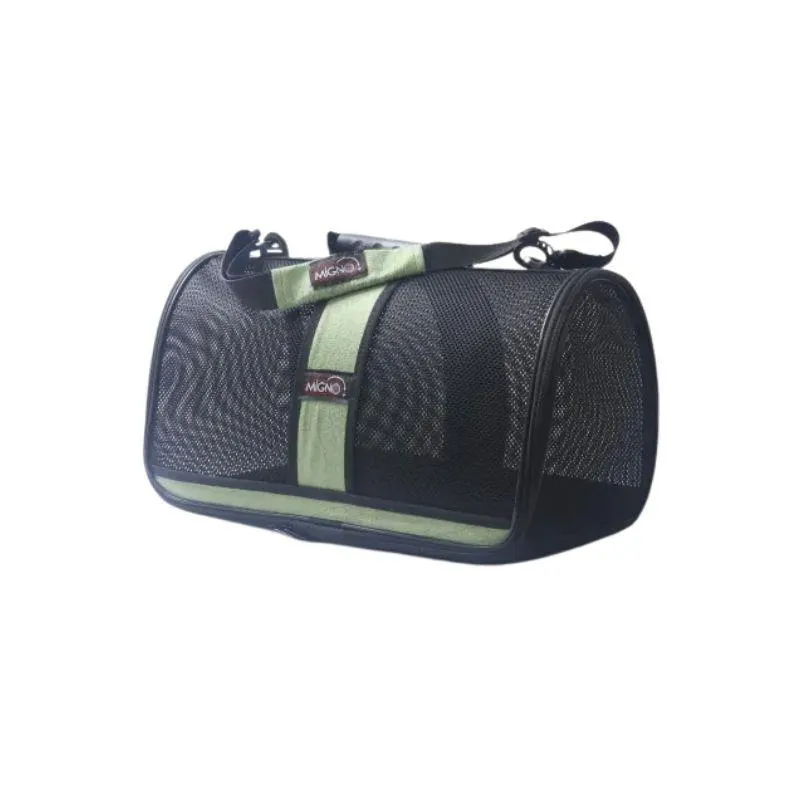 Migno Flybag Safir Fileli Model Kedi Köpek Taşıma -Düz Yeşil