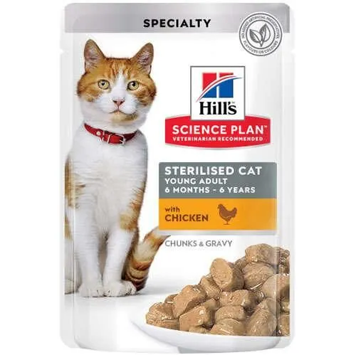 Hills Tender Chunks In Gravy Tavuklu Kısırlaştırılmış Kedi Yaş Maması 85 Gr
