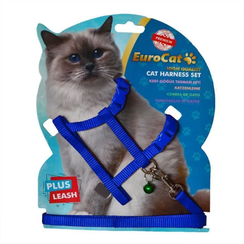 EuroCat Kedi Göğüs Tasması Düz Lacivert