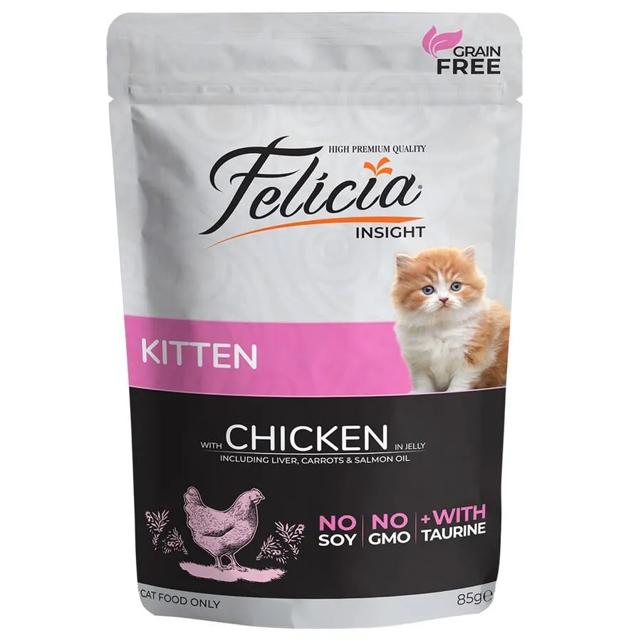 Felicia Tahılsız Tavuklu Yavru Yaş Kedi Maması 85 gr