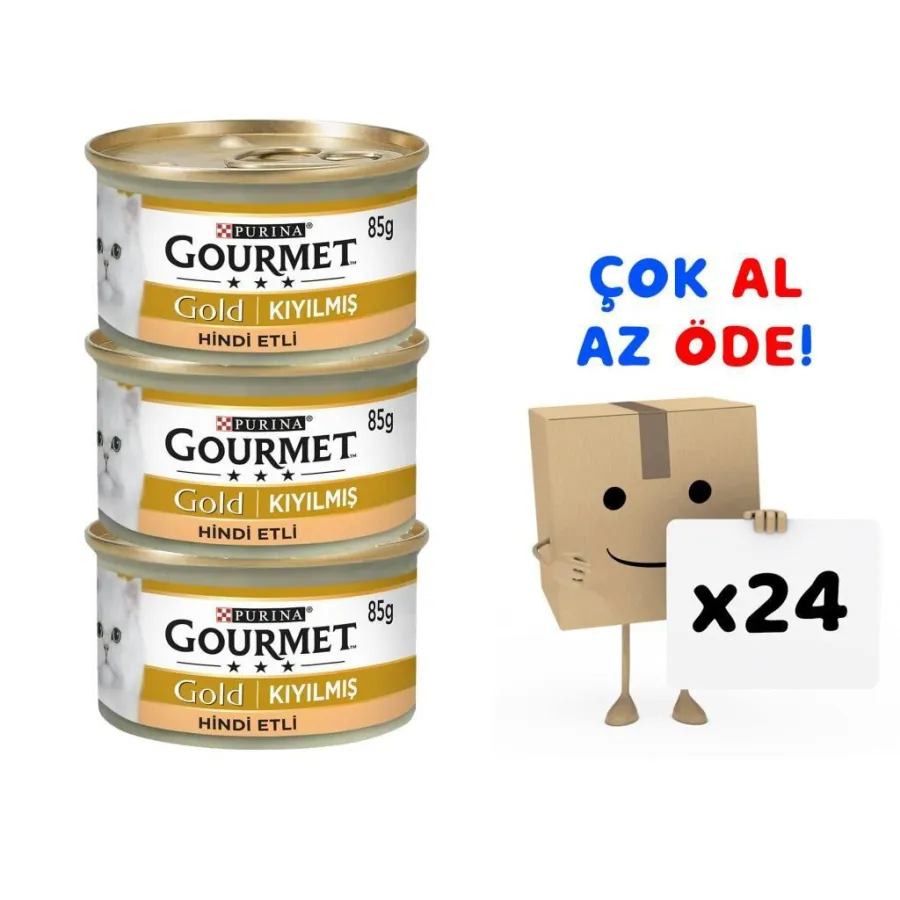 Gourmet Gold Hindi Etli Kıyılmış Kedi Konservesi 85 Gr 24'lü Paket