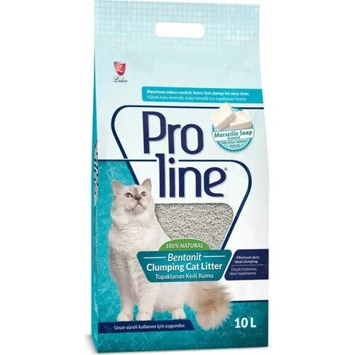 Proline Süper Topaklanan İnce Taneli Marsilya Sabunu Kokulu Bentonit Kedi Kumu 10 lt