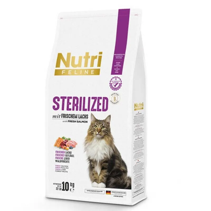 Nutri Feline Sterilized Kısır Somonlu Yetişkin Kedi Maması 10 Kg