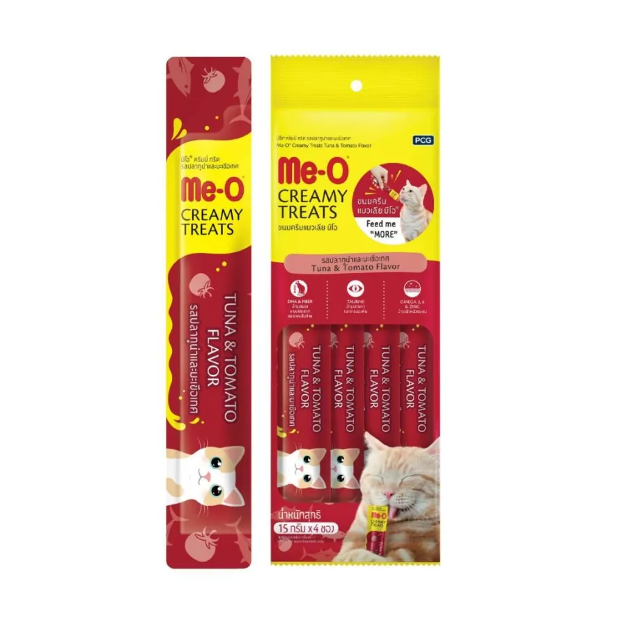 Me-O Creamy Treats Ton Balıklı Ve Domatesli Kedi Ödülü (4x15gr)