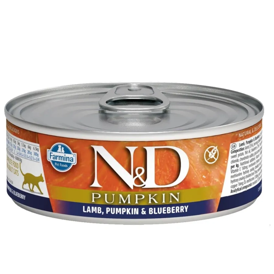 N&D Balkabaklı Kuzulu Yetişkin Kedi Konservesi 80 Gr